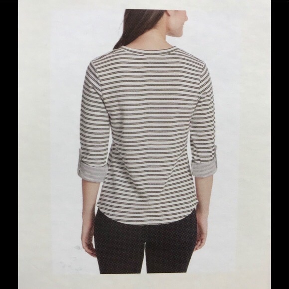 Vintage America Black and Gray Striped Long Sleeve Thermal Raglan Shirt - Picture 3 of 11